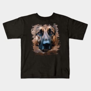 German Shepherd Face German Shepherd Dog Lover Kids T-Shirt